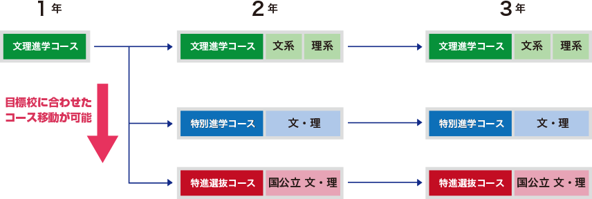 進路に合わせた柔軟なコース選択が可能